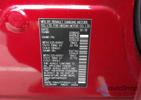 2016 Nissan Rogue S from USA, damaged, VIN KNMAT2MTXGP611215